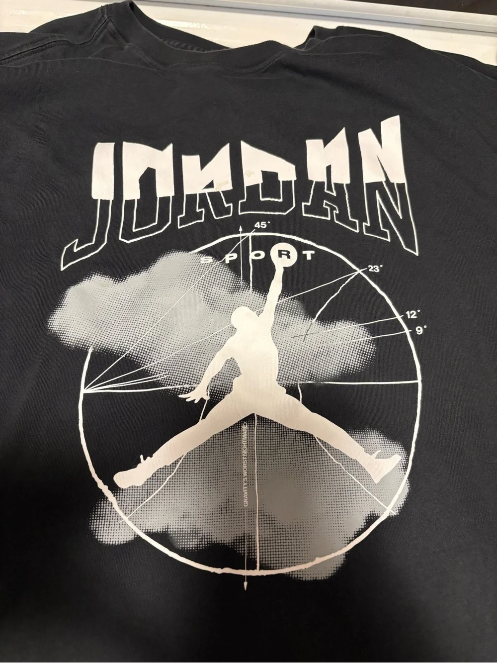 Jordan Black Long-Sleeve Graphic Tee with White Jumpman